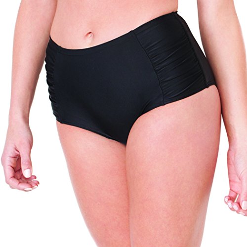 Women's High-Waisted Shaping Bikini Bottom With Side Ruching