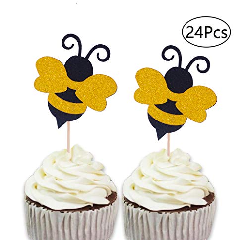 Buy Bumble Bee Cupcake Toppers Glitter Gender Reveal Cupcake Toppers Buy Bumble Bee Cupcake Toppers Glitter Gender Reveal Cupcake Toppers