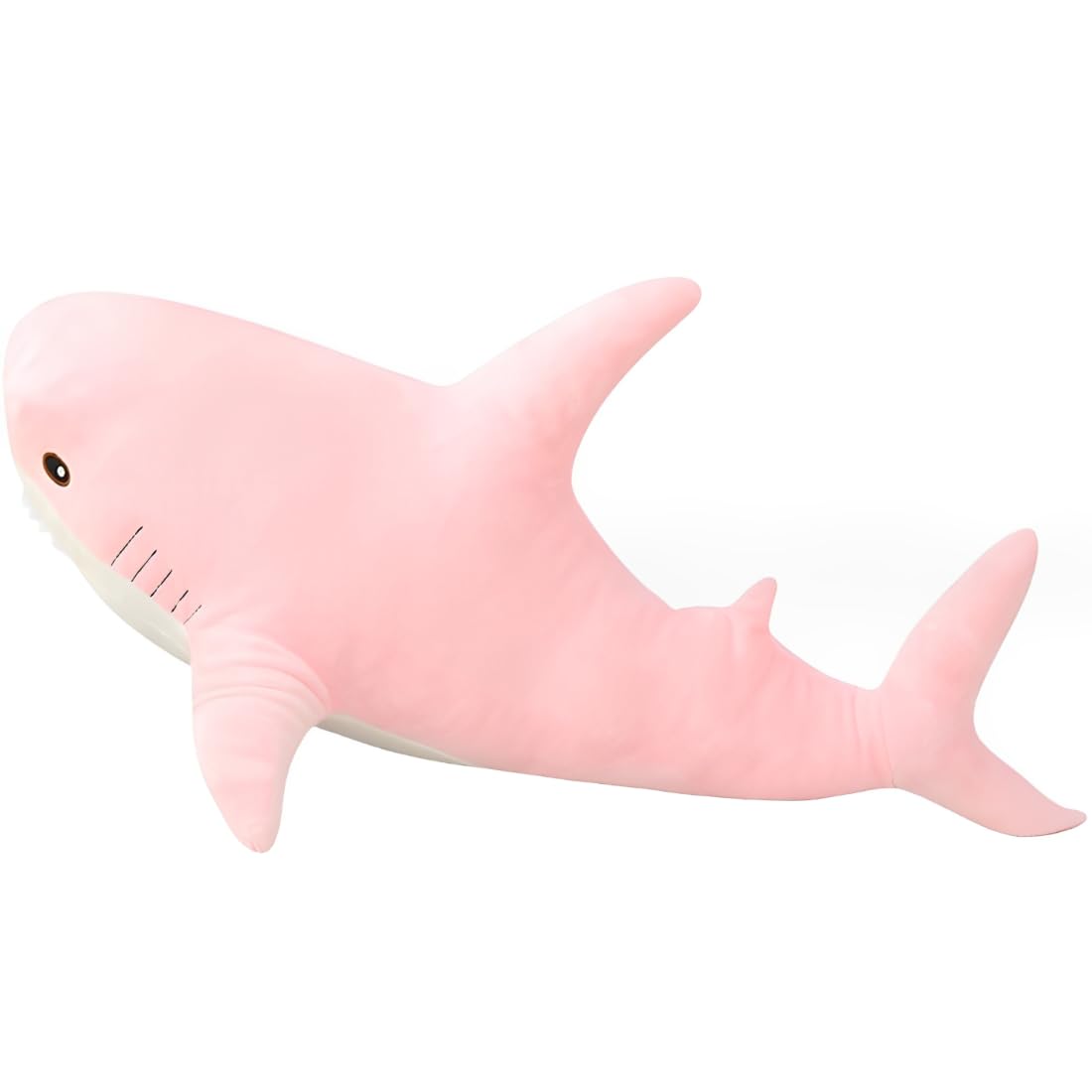 DongAi Plush Shark Toy Pillow, 80CM Giant Shark Plush Animal Toy Super Soft and Cute Pillow Children’s Boys and Girls Room Decoration Bedtime Gift (Pink)