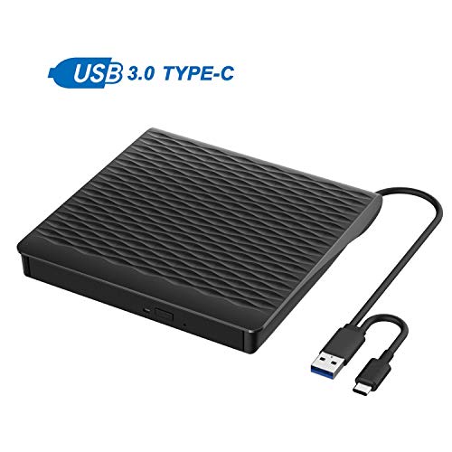 USB C CD/DVD Drive, USB Type C Adapter to USB 3.0 Superdrive Portable CD/DVD +/-RW Drive Burner Writer Optical Drive Compatible with MacBook/iMac/Laptop/Windows - Thumbnail 6