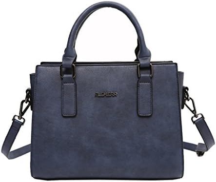 TSRHFGT Women Handbag Leather Top-handle Bag Fashion Shouder Bag Tote Purse Crossbody Bag For Office Ladies Royal Blue