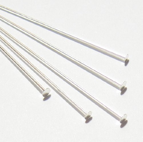 20 pcs .925 Sterling Silver Headpins 2mm Head Pins 24ga 24 Gauge 1.5?/Findings/Bright