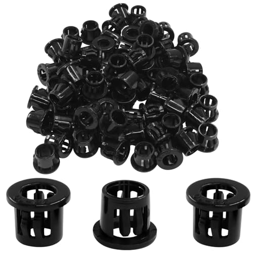PHITUODA 100PCS 3/8" Round Cable Snap Bushing, Black at Amazon