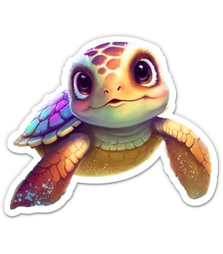 Cute Kawaii Sea Turtle In Watercolor Blue" Sticker For Sale By CozyKawaiiArt