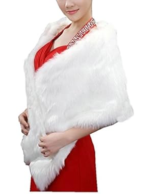 Women's Faux Fur Shawl and Wraps for Evening Dresses