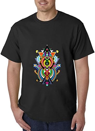 HANGTIANKEJI Art Geometric Triangle Crew Neck Graphic Muscle Fashion Tech Tee May Vary Cotton Short Sleeve Mens T-shirt Size XXL