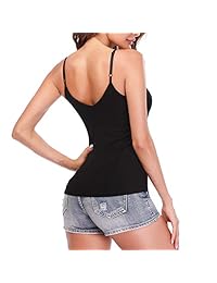 Camisetas para dama con sujetador integrado, parte superior cruzada cruzada, camisetas de tirantes acolchadas para yoga, chaleco de algodón