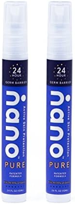 Nano Pure Next Generation Hand Sanitizer & 24-Hour Skin Protectant Spray - On-the-Go Bundle (Pack of 2)
