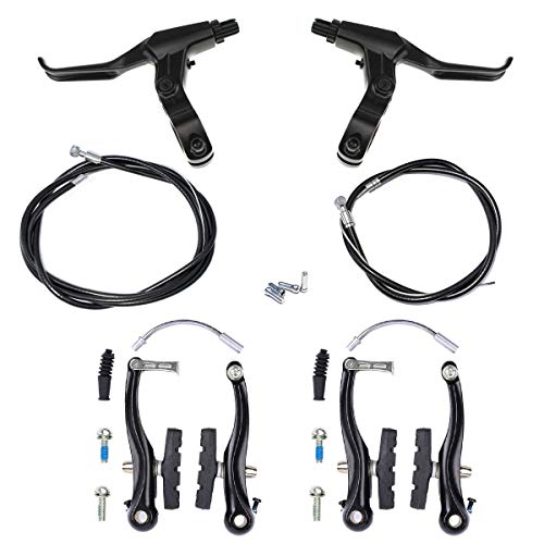 Farbetter Bike Front & Rear Brake Levers, Brakes Cables, V-Brake Caliper Kit, Bicycle Bike V-Brake Set