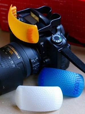 Warming and Cooling Screens for SLR Pop-Up Flash Diffuser - White, Yellow, and Blue