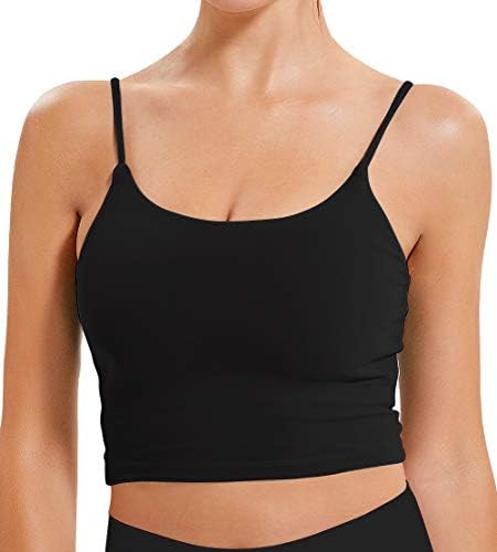 Women’s Sports Bras Comfy Padded Gym Workout Crop Top Camisole Shirt Running Cami Yoga Crop Tank Tops