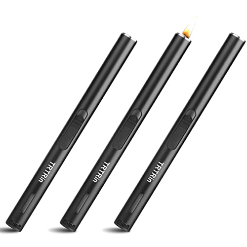 TRTRin 3 Pack Long Lighters Pack, Refillable Butane Lighter, with Fuel