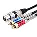 Tisino XLR to RCA Y-Cable, XLR Female to Dual RCA Adapter Y-Splitter Duplicator Lead Unbalanced Stereo Audio Interconnect Cable -5 feet/1.5 Meters
