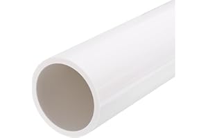 MECCANIXITY PVC Rigid Round Pipe 63.8mm(2 1/2 inch) ID 75mm(3 inch) OD 350mm White High Impact for Water Pipe Crafts Cable Sleeve