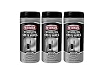 3-pack Weiman Stainless Steel Wipes, (Pack of 30, total of 90 wipes)