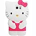 For Samsung Galaxy Note 5, 3D Hot Pink White Hello Kitty Case Silicone Rubber Stong Protective Cover Skin with Bow and Dress Estuche Funda