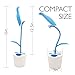 ZHOPPY LED Desk Lamp for Kids, 3-Level Dimmer Touch Sensitive Control, Flexible Gooseneck, Portable Rechargeable Book Light, Bird Pencil Holder, Blue