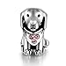 GW 925 Sterling Silver Charms Puppy Dog Animal Bead for Bracelets (Pink-Puppy-212)