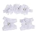 Tenworld Baby Infants Girls Foot Flower Barefoot Sandals + Headband Set Hot (White)