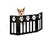 Kleeger Freestanding Folding Dog Gate - For Small Pets. [Paw Deco'r Decorative Design].No Tools Required (Black)