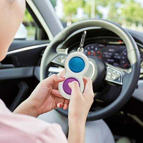 hirsrian Simple Dimple Fidget Toys, Silicone Flipping Board, Stress Relief Sensory Hand Toy 2 Pack Decompression bubble Keychain Brain Development Color Concentration for Kids Adults