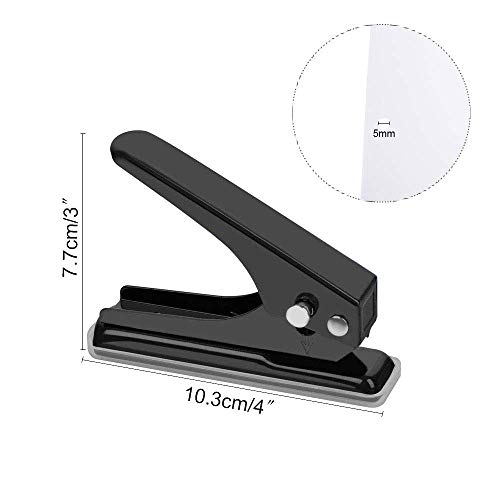 Anpatio Single Hole Punch Metal Low Force Handheld Puncher Paper Punch 12 Sheet Capacity with Scrap Base for Office Desktop Card Craft Binders 1/4" Black/Blue Pack of 2