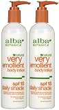 Alba Botanica Very Emollient Body Lotion, Daily Shade Formula, SPF 15 - 12 oz - 2 pk