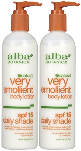 Alba Botanica Very Emollient Body Lotion, Daily Shade Formula, SPF 15 - 12 oz - 2 pk