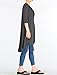 Mordenmiss Women's Half Sleeve High Low Loose Tunic Tops Casual Tee Shirts Dark Gray-XXXL