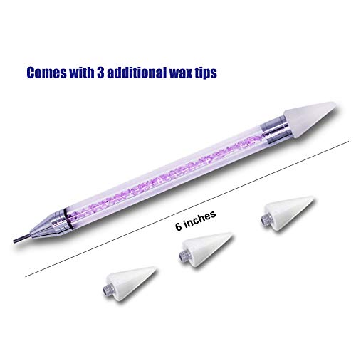 Afantti Jewel Picker Setter - Wax Pencil Rhinestone Applicator Application Pickup Tool Kit - for Pick Up Nail Gem Crystal Jewelry | Double Ended | 2 Box Flatback Rhinestones