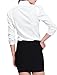 Allegra K Lady Chic Point Collar Long-sleeved Button Down Ruched Shirt medium white