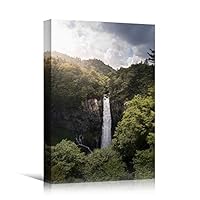 Canvas Wall Art Mountain Waterfalls Landscape Multicolor Photography Relax/Calm Traditional Waterfall - 12x18 inches
