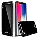 iPhone X Case, (TPU + Glass)2 in 1 Shock Absorption Double Protection Military-Grade Defender Hybrid Case Cover for iPhone X – Black