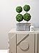 Admired By Nature 18 Inch Artificial Boxwood Topiary Plants - 2 Ball-Shape Faux Topiaries with Planters for Home Decor, Office Desk, Front Porch Indoor and Outdoor - Green with Black Pot, 2 Pack