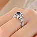 Mytys Retro Vintage Silver Plated Black Round Cut Marcasite Crystal Fashion Statement Rings for Women