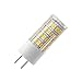 BQHY G8 Bi-Pin LED Bulb 4 Watt T4 LED G8 30W Equivalent, 120V Warm White 3000K Halogen Replacement Light Bulb, Ceramic G8 Bi-pin Base Xenon JCD Type LED G8 for Under Counter Kitchen (Pack of 5)