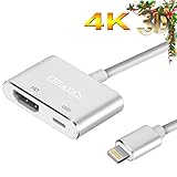 CHEAXICS Compatible with Phone X 8 7 6 5 Pad Pod HDMI Cable, Digital AV Adapter, 2018 Latest Plug and Play 1080P Audio AV Connector