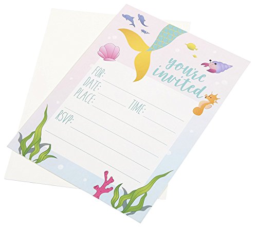 6 Mermaid+Party+Invitations+Fill+Envelopes