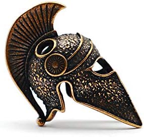 qcpjzx Bronze Spartan Skull EDC Pendant Helmet Knife Drop Car Key Chain Outdoor Umbrella Rope Accessories