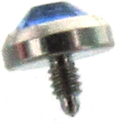 316L Internally Threaded Surgical Steel Gem Set Flat Bottom Dome for Internally Threaded Dermal Anchors 14g 3mm Dermal top Body