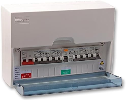 Consumer Unit, Distribution Plate, Supply, Home, Split Load, Garage or Shower Electrical Power Systems (10-Way Fully Loaded with 2-Way Isolator Switch)