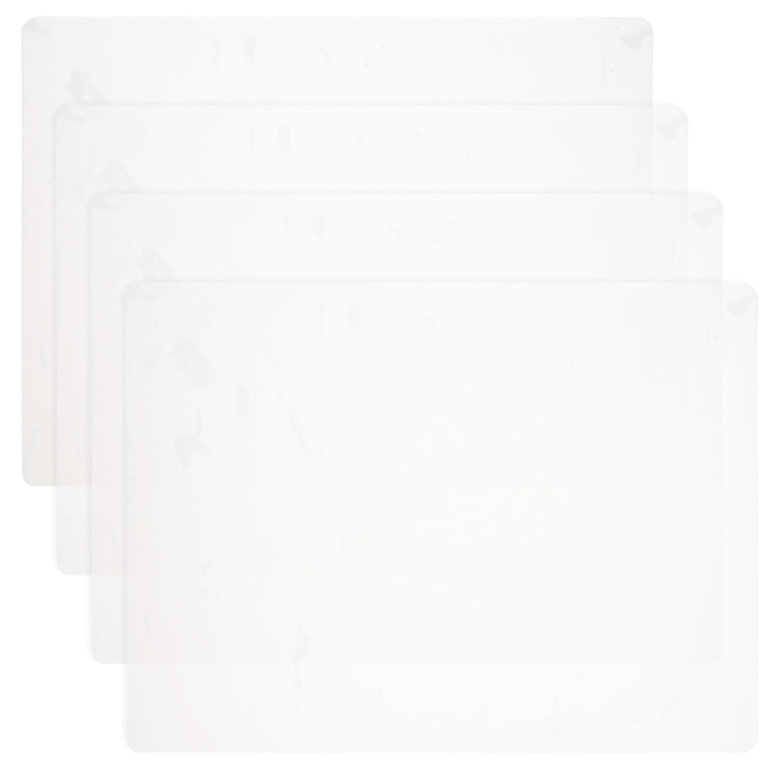 4pcs Silicone Place Mats Non-slip Heat-resistant Table Mats for Dining Foldable Space-saving Placemats Rectangular Design for Home Hotel Restaurant Use