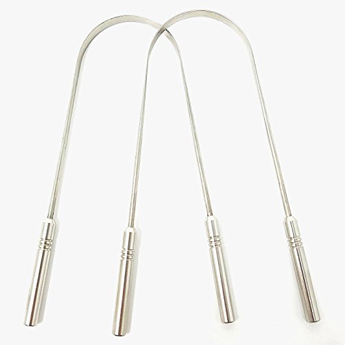 Tongue Cleaner Scraper, Medical Surgical Grade Stainless Steel Metal Tongue Sweeper Dentist Recommended Used for Oral Bacteria Inhibiting and Eliminates Bad Breath by MOTYYA (2pack) - Thumbnail 2