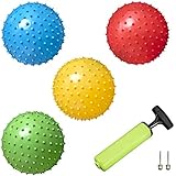 New-Bounce Bouncy Balls For Kids - Set Of 4 Bouncing Balls Plus Pump & 2 pins, Durable, Inflatable Sensory Balls, Will Provide Hours Of Fun And Entertainment For Children And Pets - 8.5