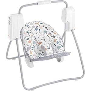 Fisher-Price Take Along Swing – Pacific Pebble, 2-in-1 portable baby swing and soothing stationary seat for infants and…