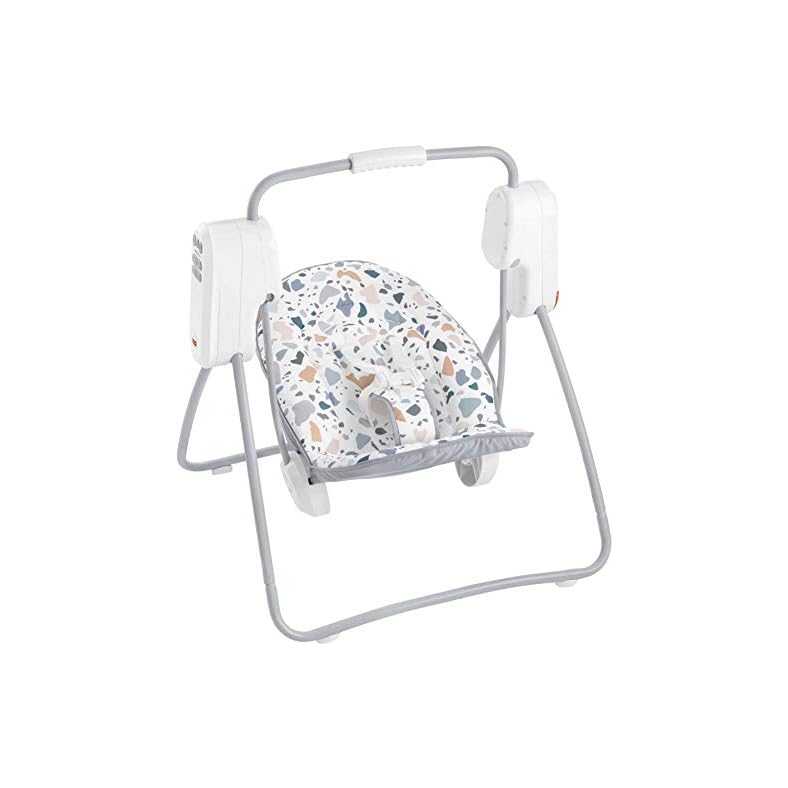 Fisher-Price Take Along Swing – Pacific Pebble, 2-in-1 portable baby swing and soothing stationary seat for infants and…