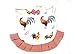 Seidens Chicken Saddle Set: 5 Cute Durable Cotton, Easy Elastic-Strap-On Aprons for Medium Sized Poultry in Hen-Themed Patterns with Bows and Frills,Red