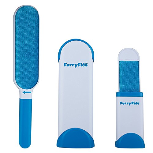 Pet fur & lint remover with self-cleaning base doub…