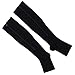 2-Pack Zipper Compression Socks for Men/Women with Open Toe, Knee High 20-30mmHg Compression Support Hose (Black, L/XL)