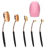 BeautyKate 10 pcs Oval Toothbrush Makeup Brush Set (Black)